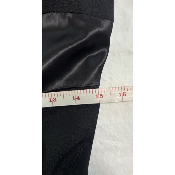 Black Satin Sleeveless Jumpsuit Vintage Formal Event Whimsigoth Women's Size 9 - Picture 10 of 12